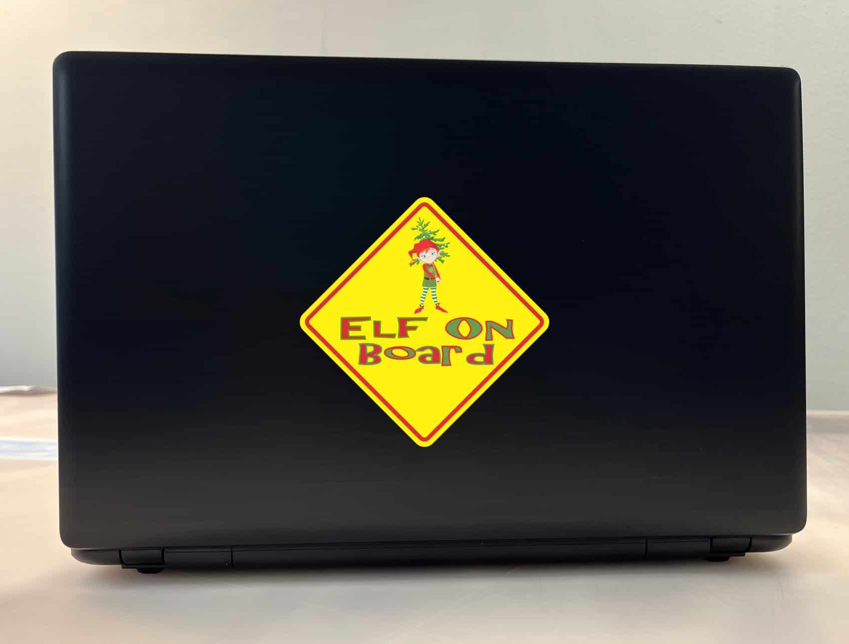 5in x 5in Elf On Board Sticker - Image 4