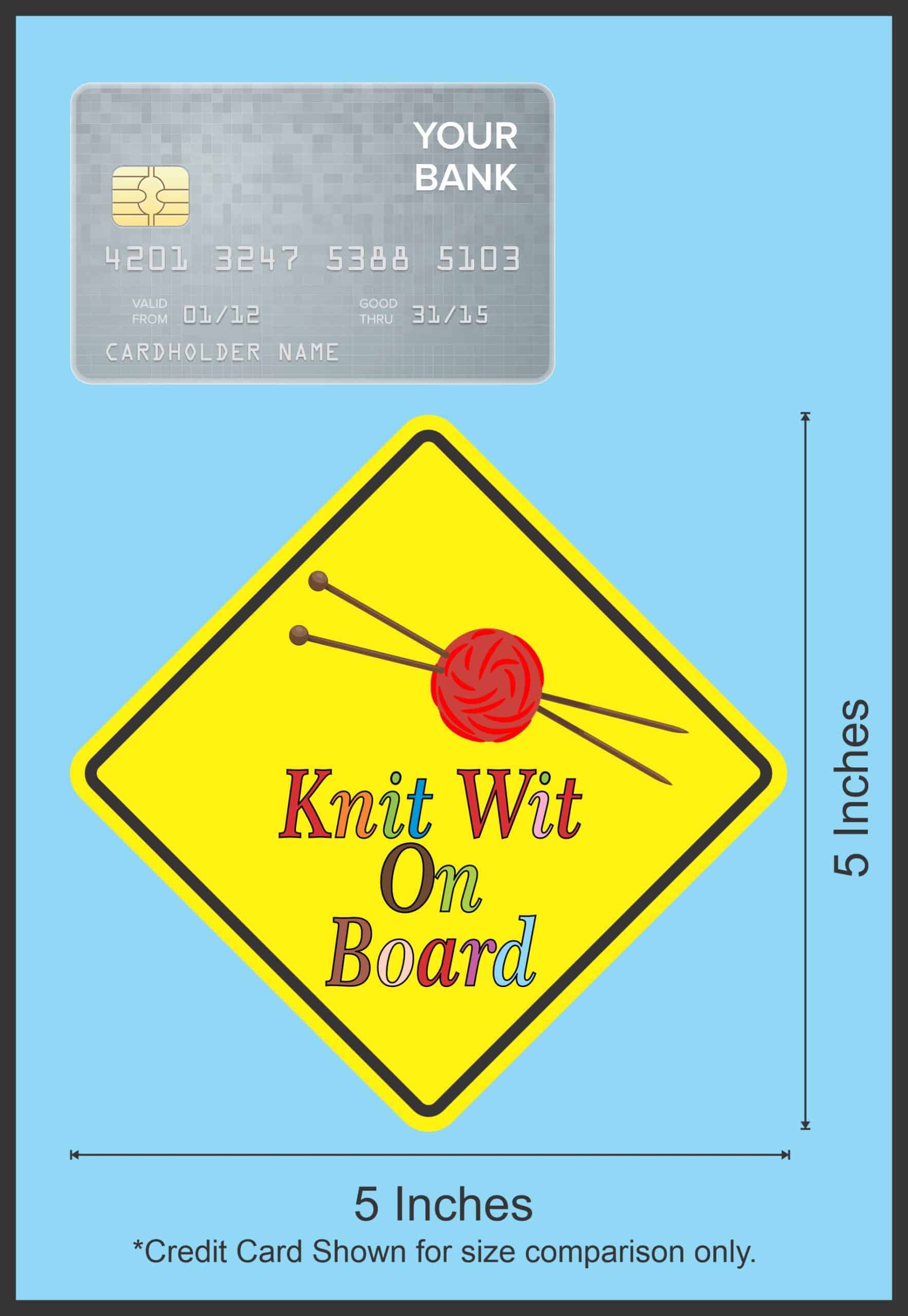 5in x 5in Knit Wit On Board Sticker - Image 6