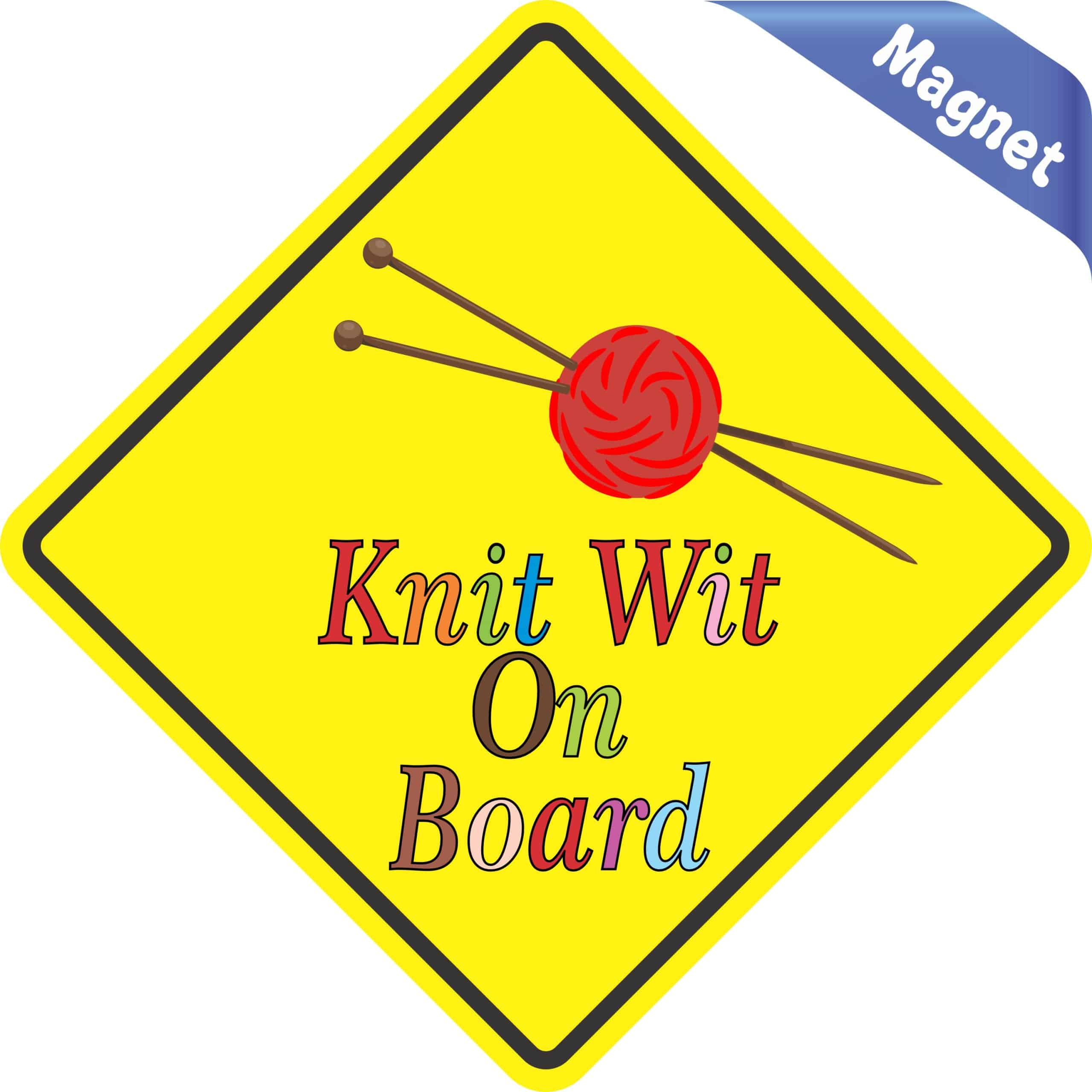 5in x 5in Knit Wit On Board Magnet - Image 3