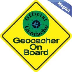 Alternative view of 5in x 5in Geocacher On Board Magnet
