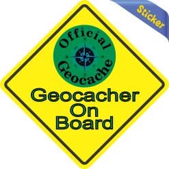 Alternative view of 5in x 5in Geocacher On Board Sticker