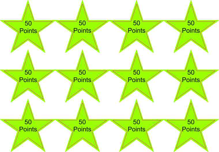 StickerTalk [12x] 1in x 1in 50 Point Green Star Stickers Vinyl School Decal Sticker