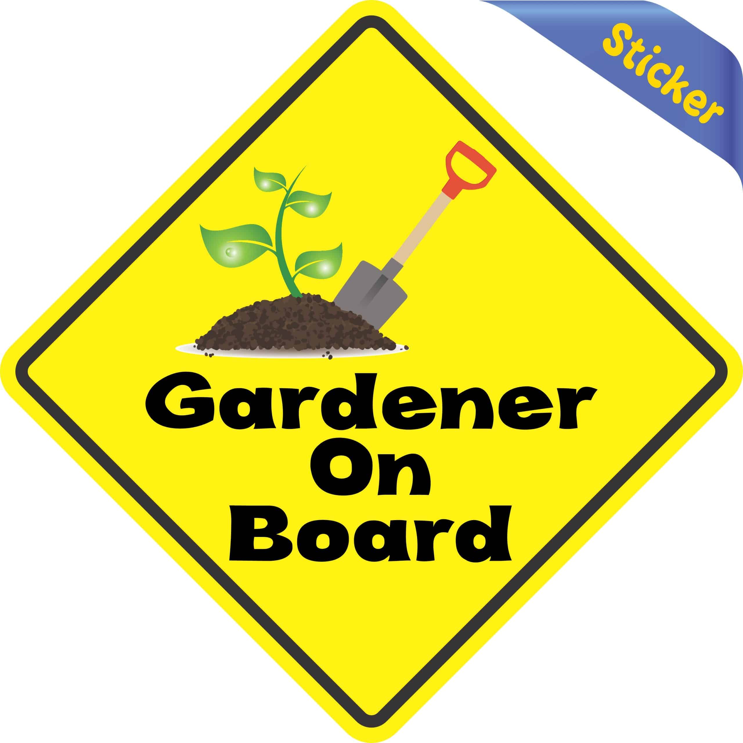 5in x 5in Gardener On Board Sticker - Image 3