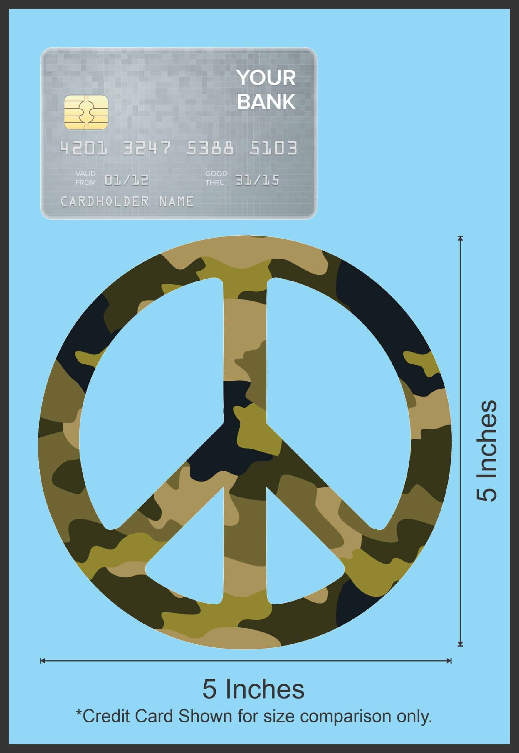 4.5in x 4.5in Camo Peace Symbol Bumper Sticker Vinyl Car Decal Cup Stickers - Image 6