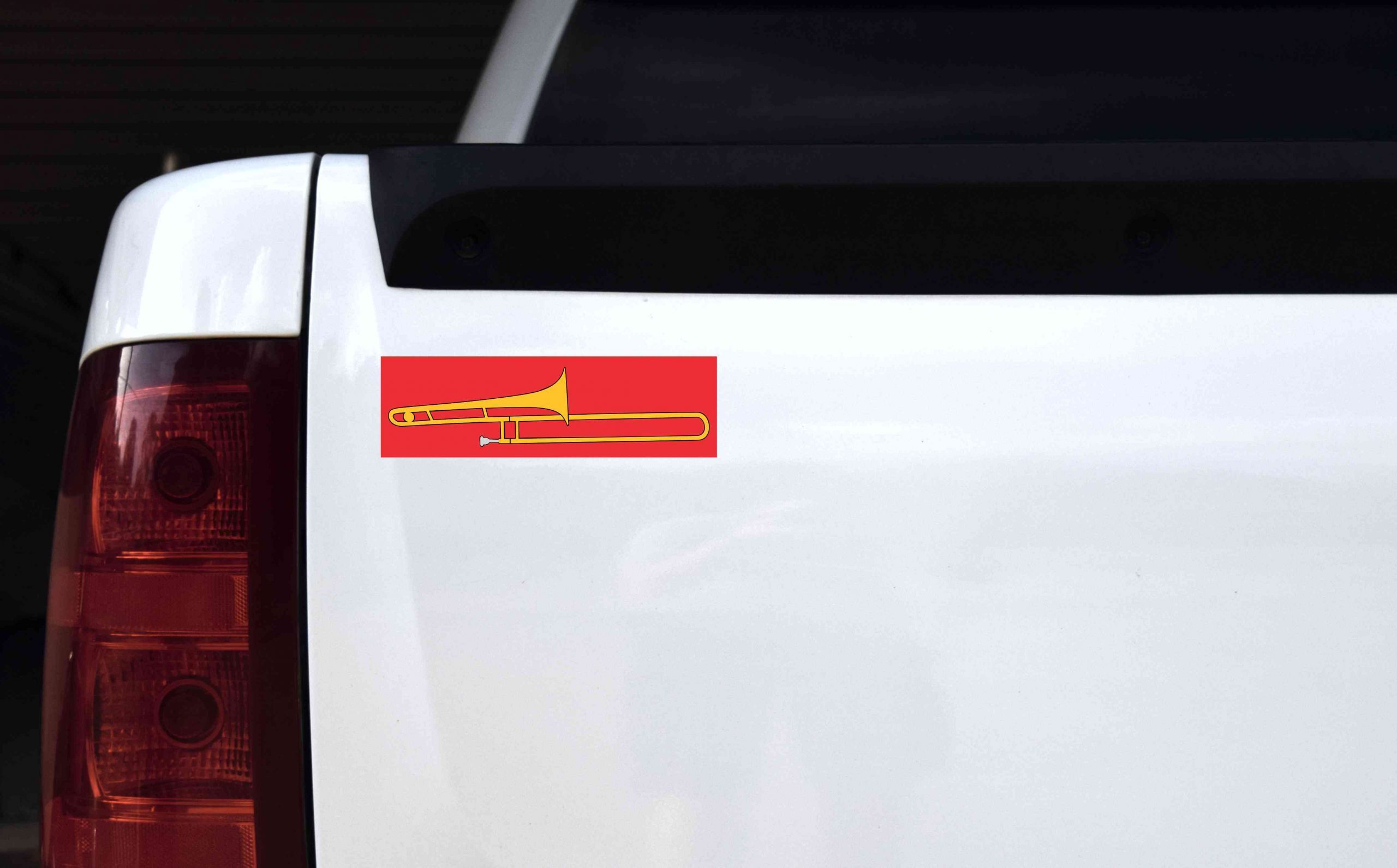 Red Trombone Bumper Sticker