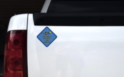 Alternative view of 4.5in x 4.5in Blue Trumpet Player On Board Magnet