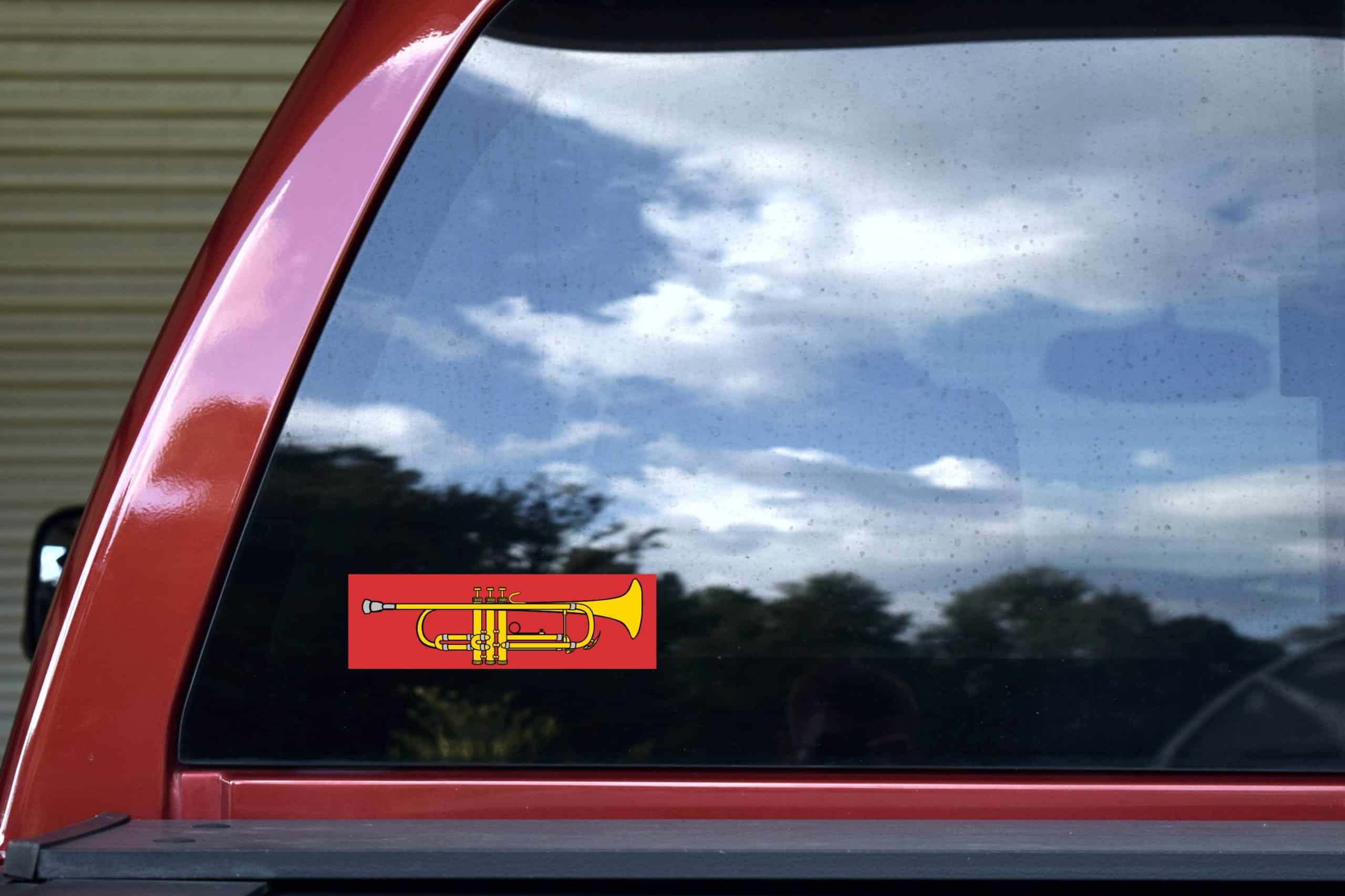 6.5in x 2in Red Trumpet Sticker - Image 5
