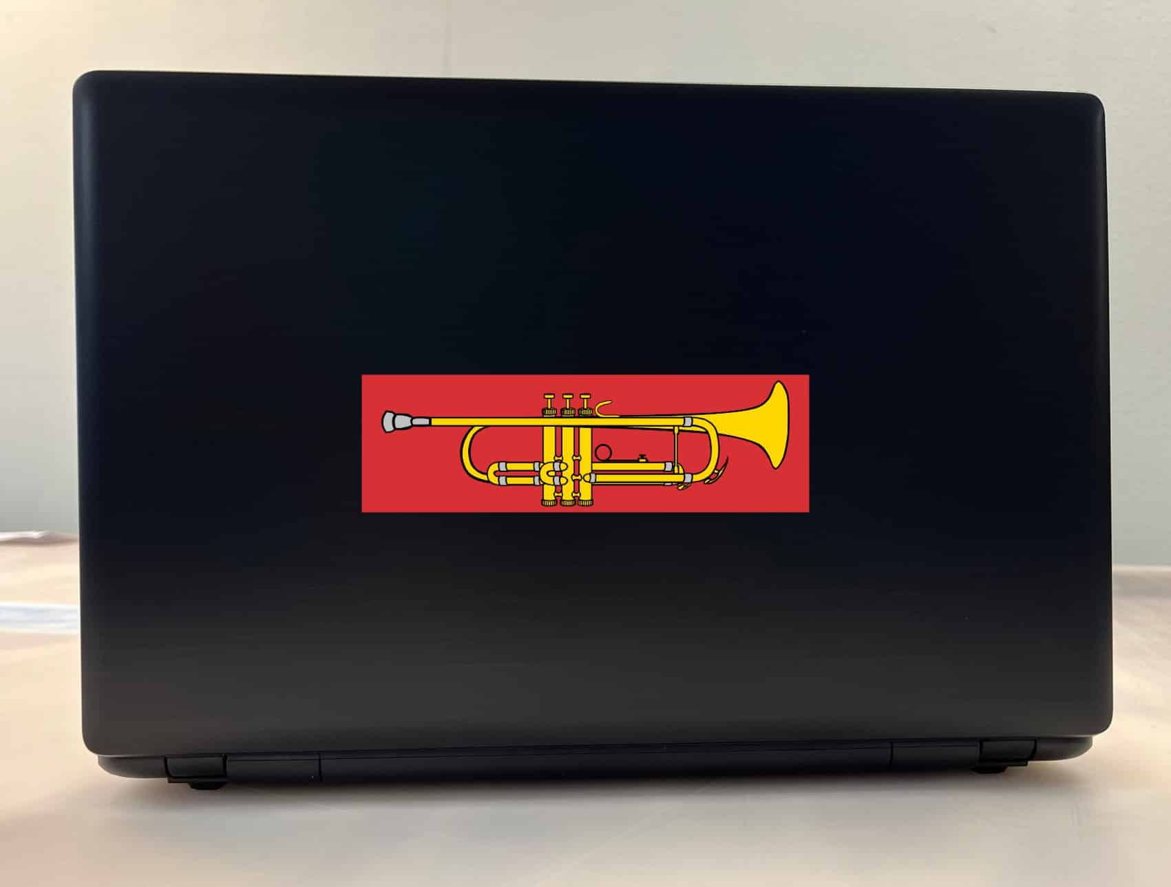 6.5in x 2in Red Trumpet Sticker - Image 3
