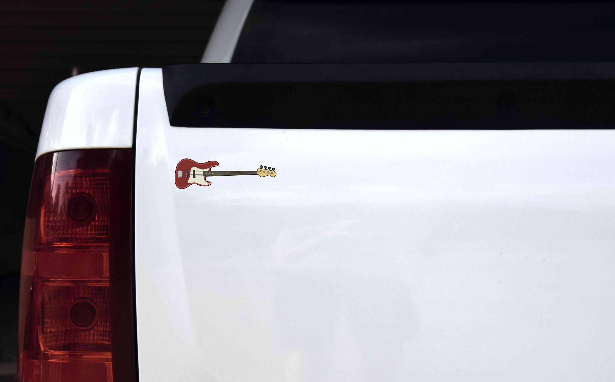 Red Guitar Sticker