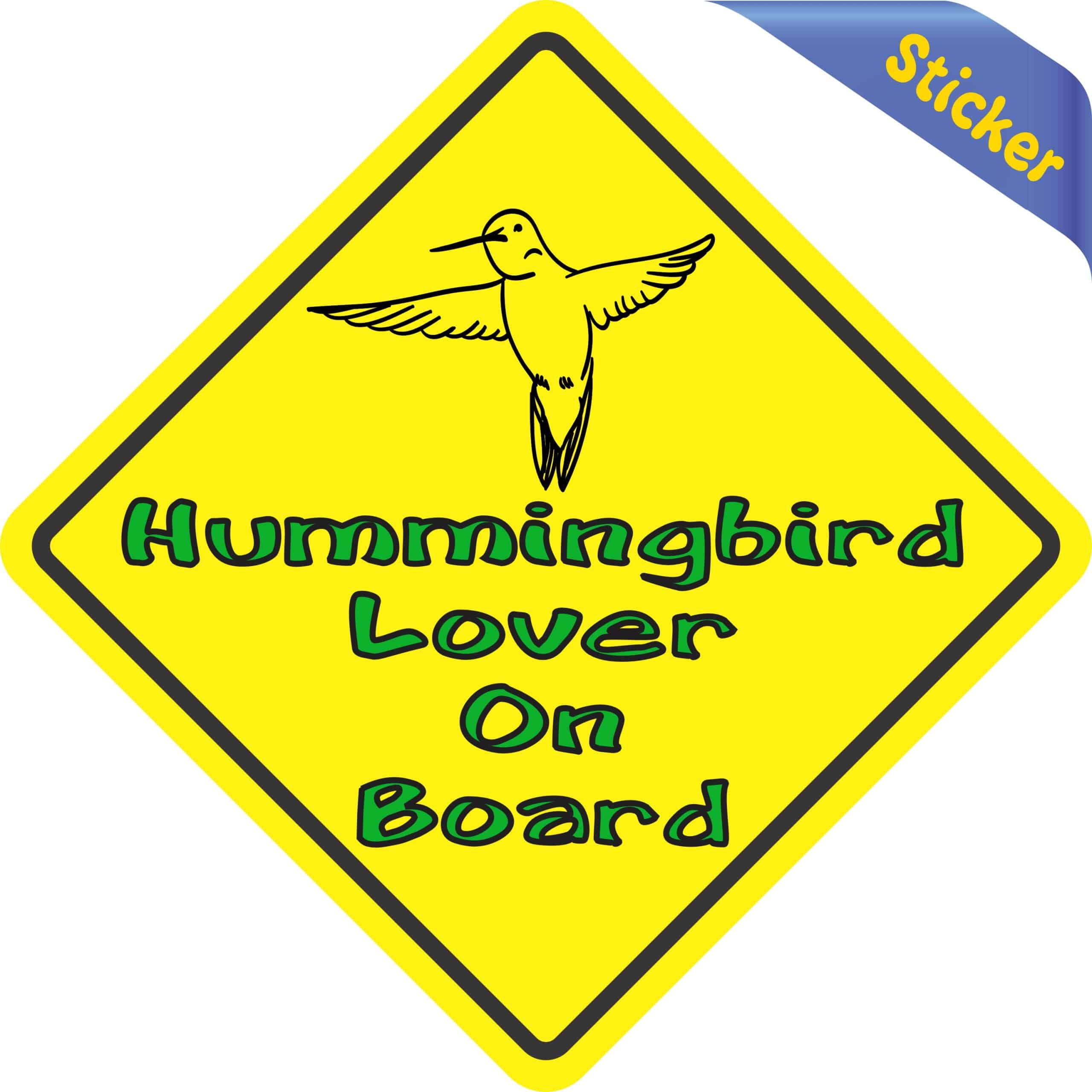 5in x 5in Hummingbird Lover On Board Sticker - Image 3