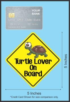 5in x 5in Turtle Lover On Board Sticker