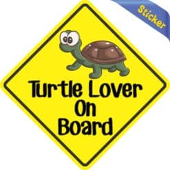 5in x 5in Turtle Lover On Board Sticker
