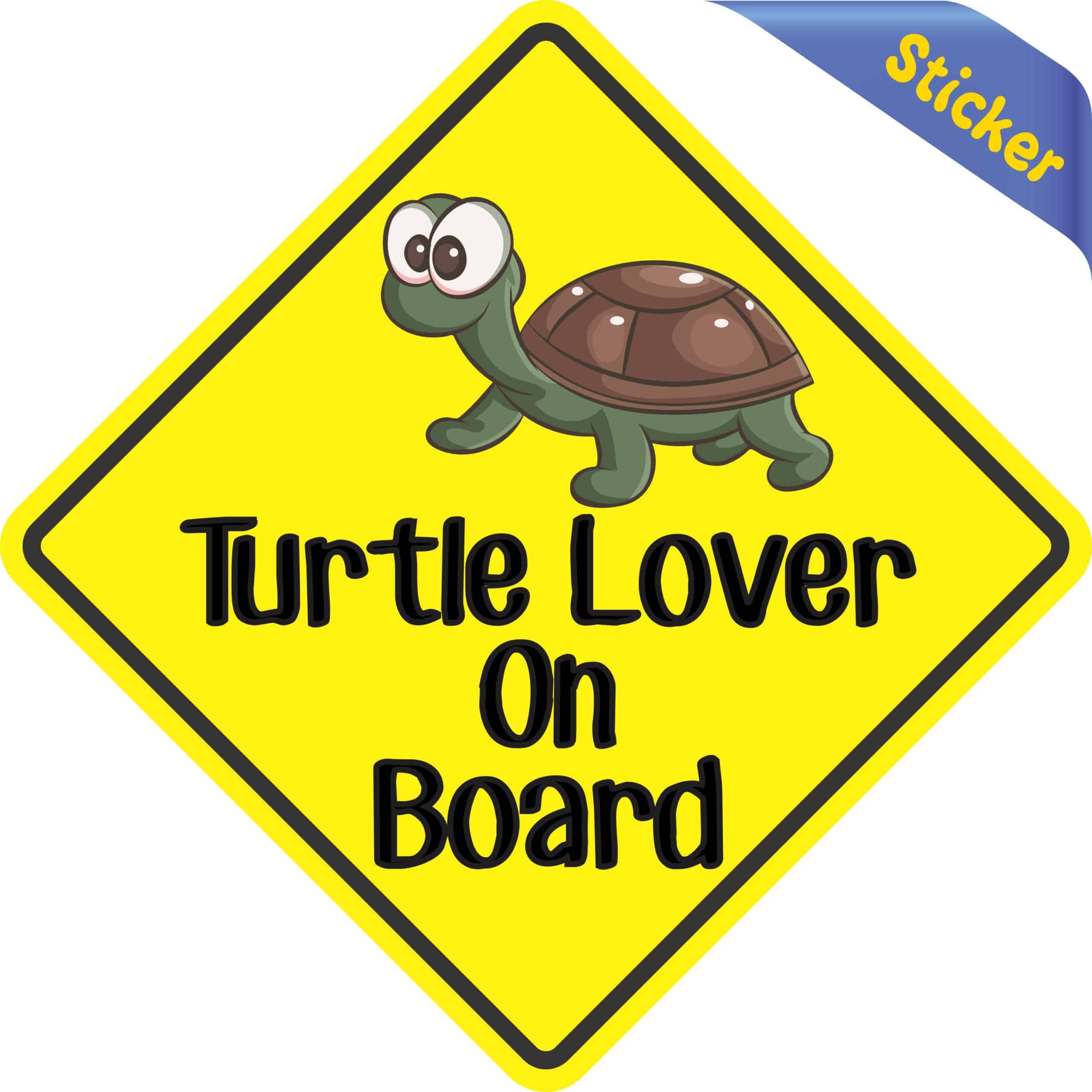 5in x 5in Turtle Lover On Board Sticker