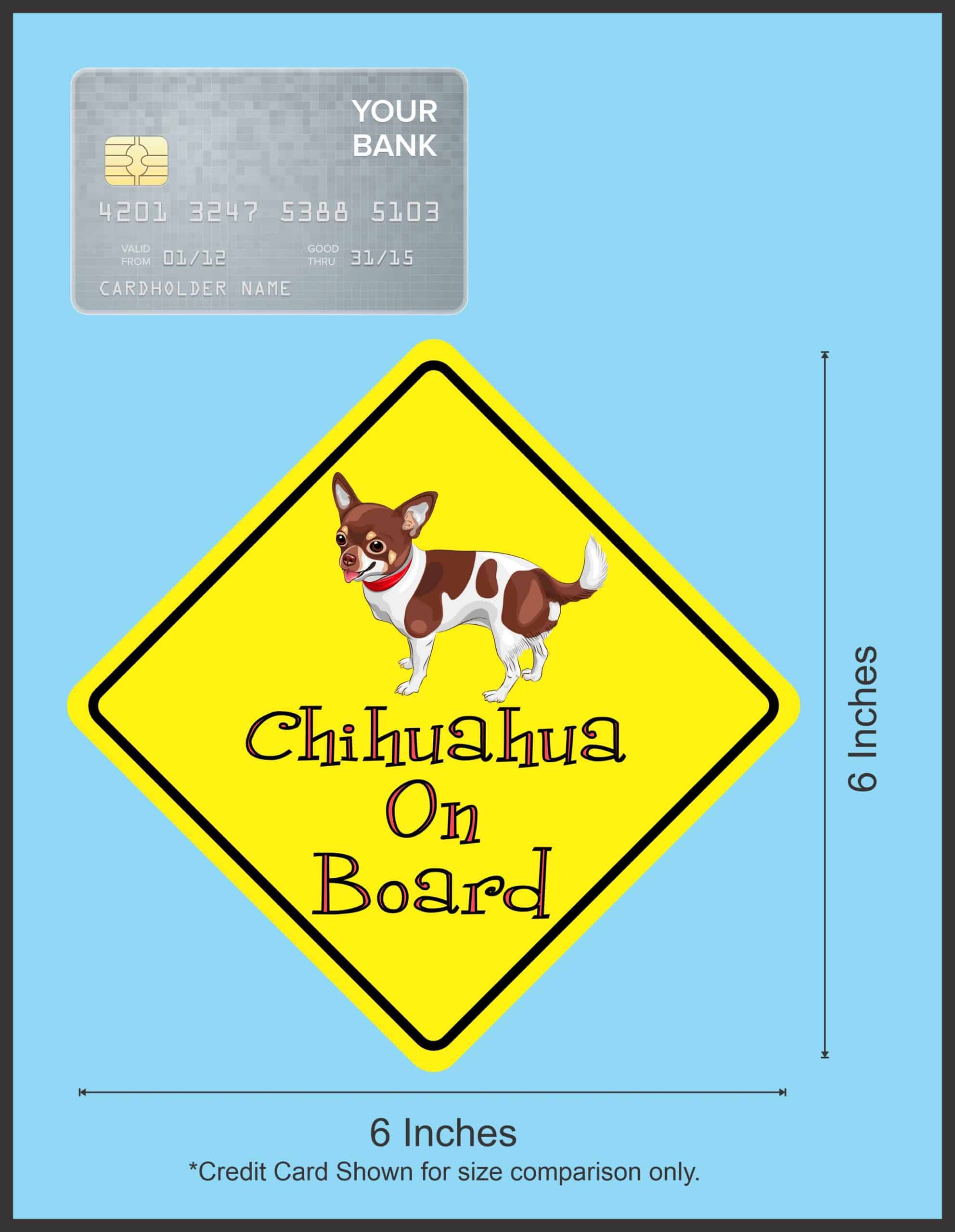 6in x 6in Chihuahua On Board Magnet - Image 4