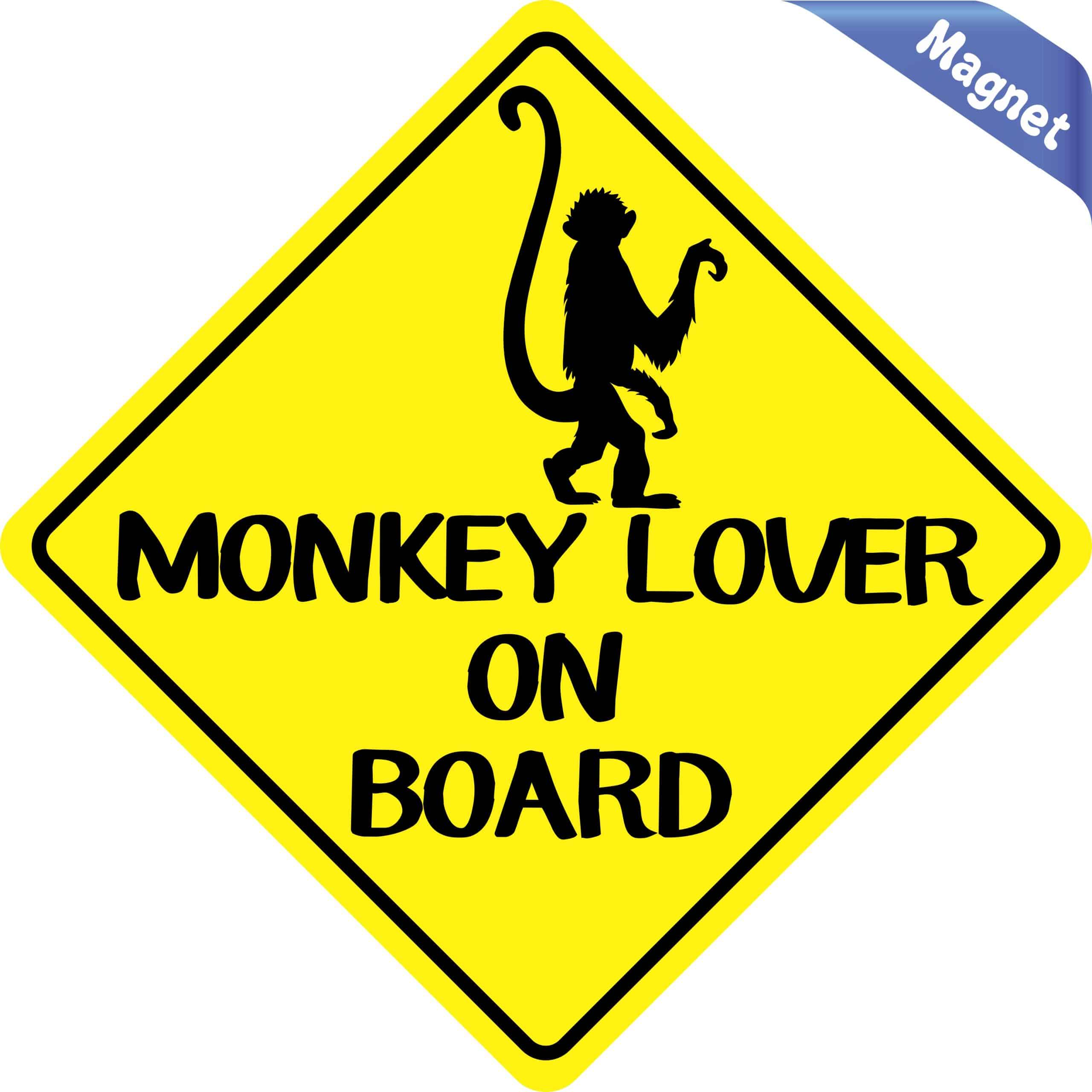6in x 6in Monkey Lover on Board Magnet - Image 3
