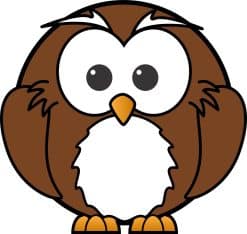 4.5in x 4.25in Die Cut Owl Sticker