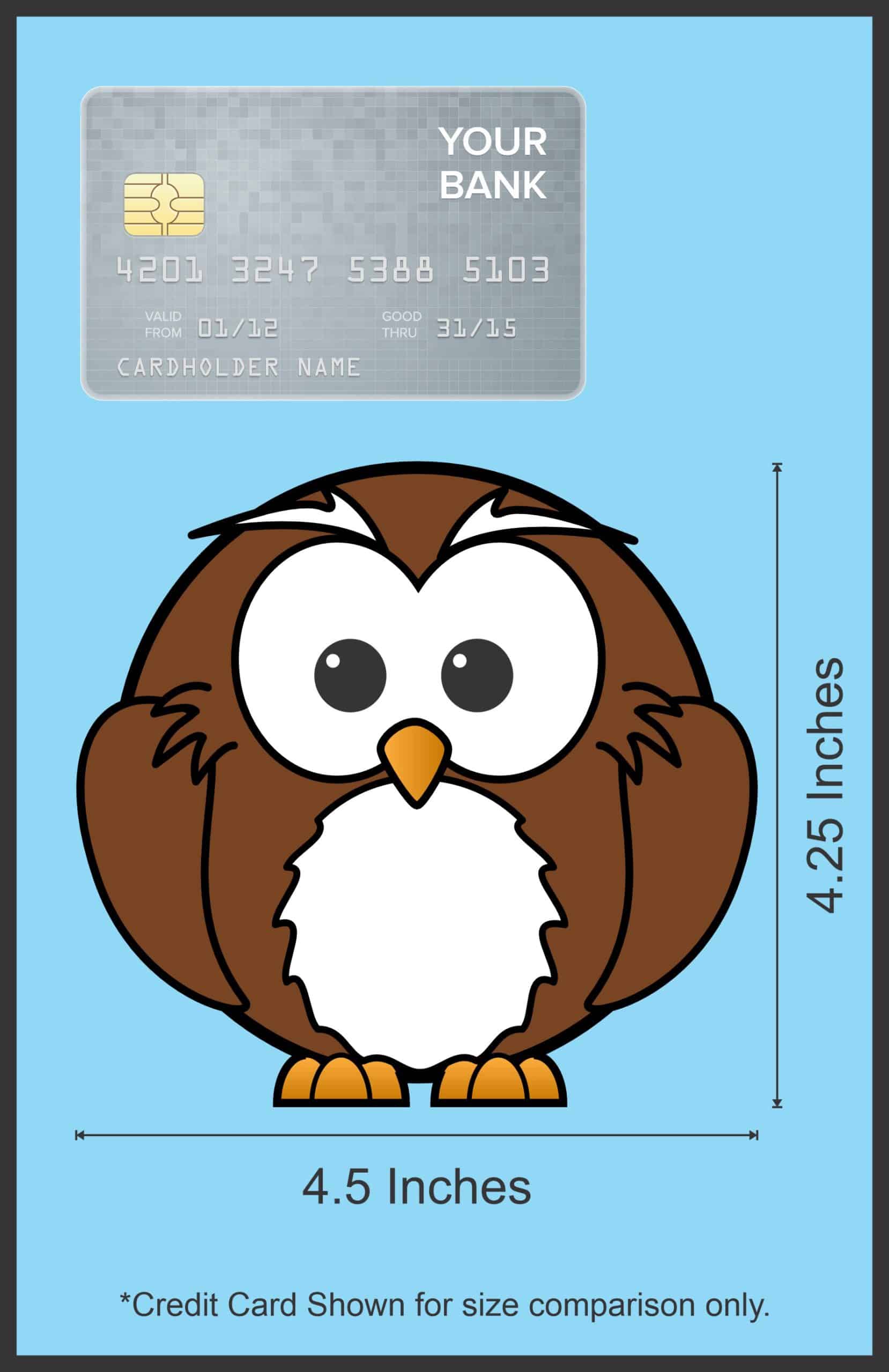 4.5in x 4.25in Die Cut Owl Sticker - Image 6
