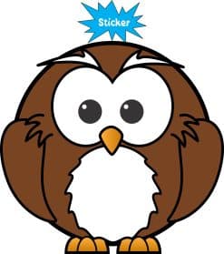 Alternative view of 4.5in x 4.25in Die Cut Owl Sticker