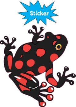 4.5inx4in Black Red Poison Dart Frog Bumper Sticker Decal Window Stickers Decals