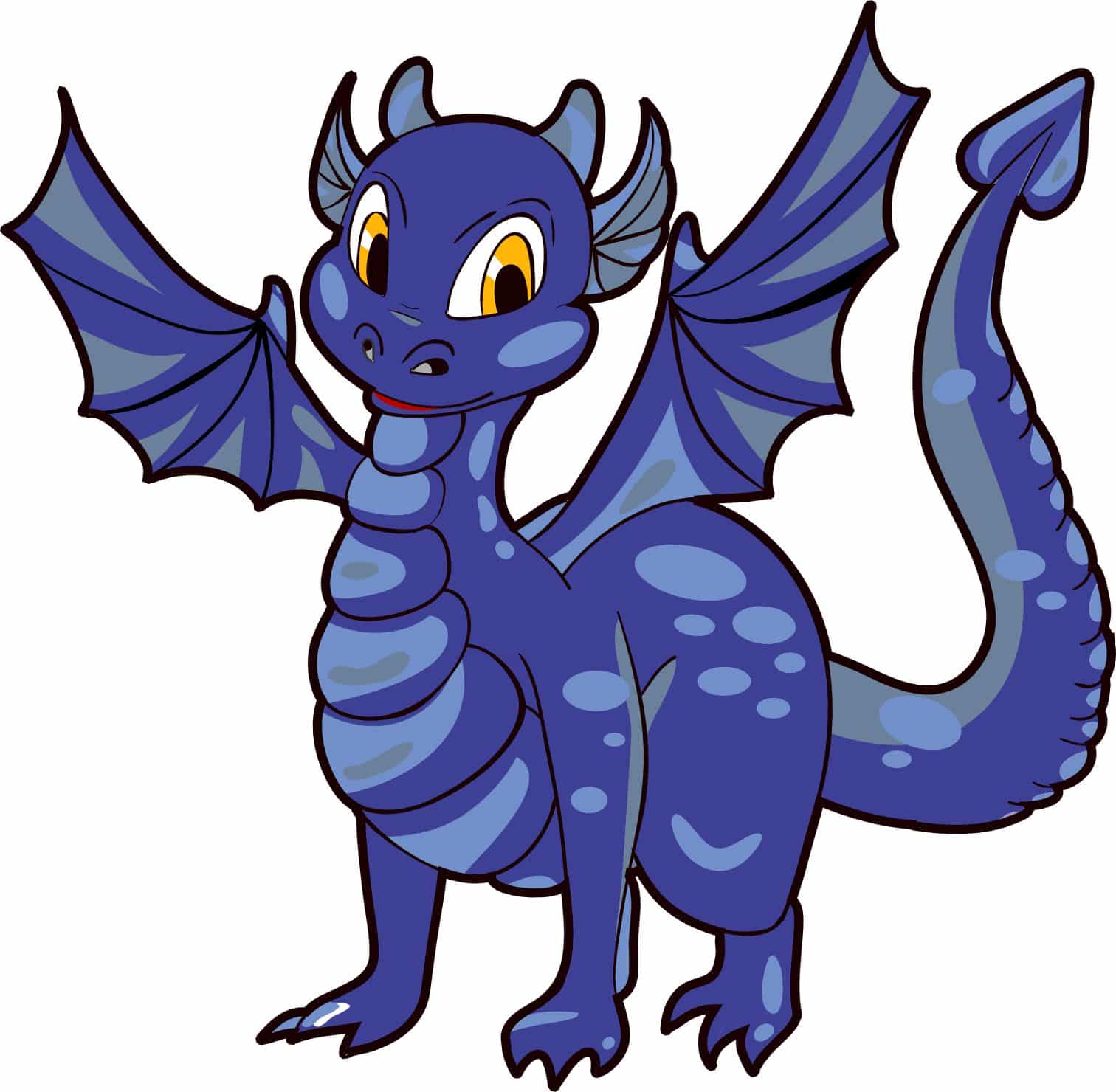 5in x 5in Blue Happy Dragon Dragons Sticker Decal Vinyl Car Window Stickers Decals