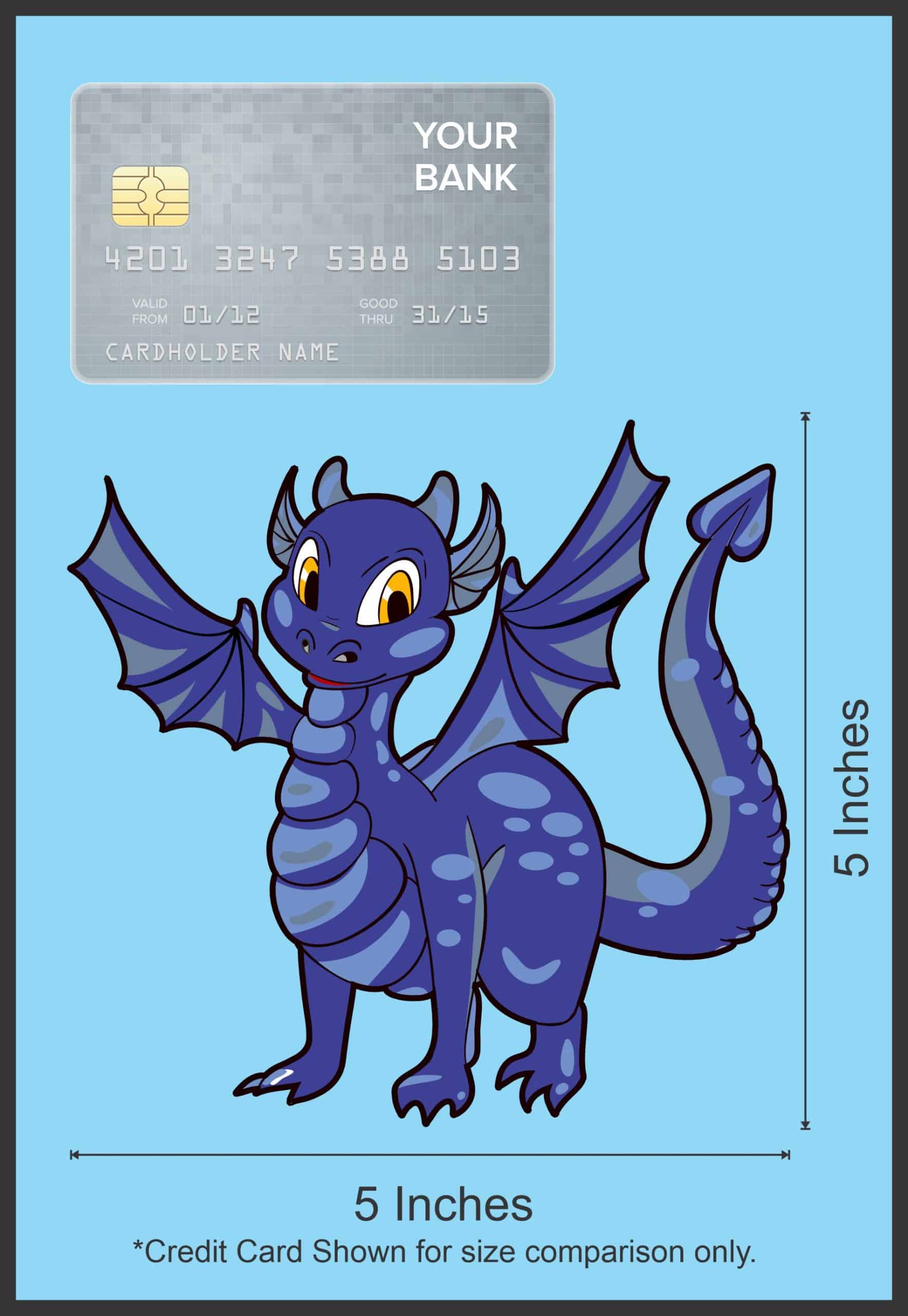 5in x 5in Blue Happy Dragon Dragons Sticker Decal Vinyl Car Window Stickers Decals - Image 6