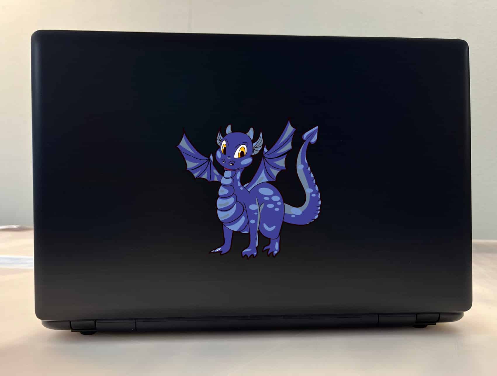 5in x 5in Blue Happy Dragon Dragons Sticker Decal Vinyl Car Window Stickers Decals - Image 3