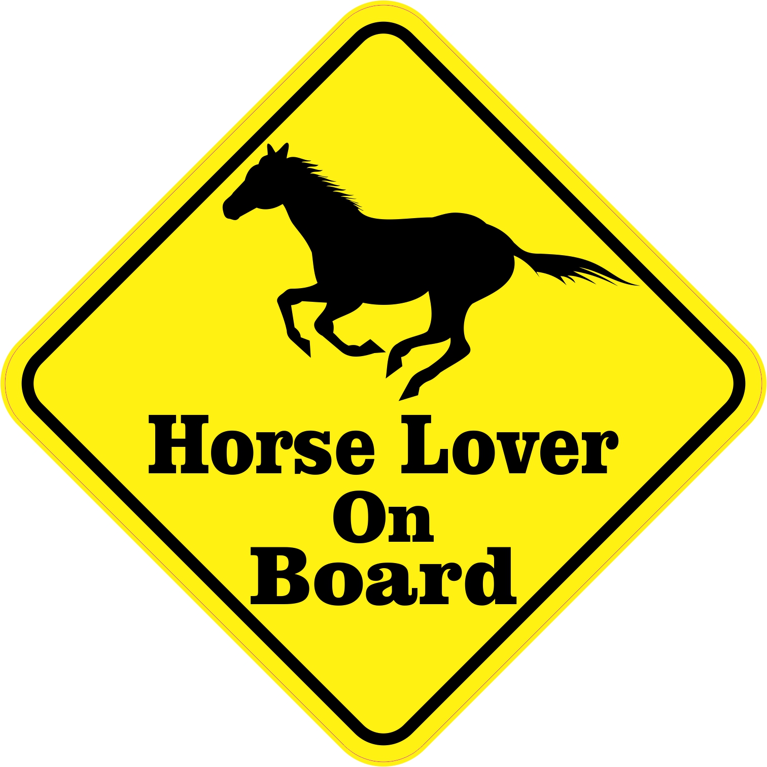 5in x 5in Horse Lover On Board Sticker