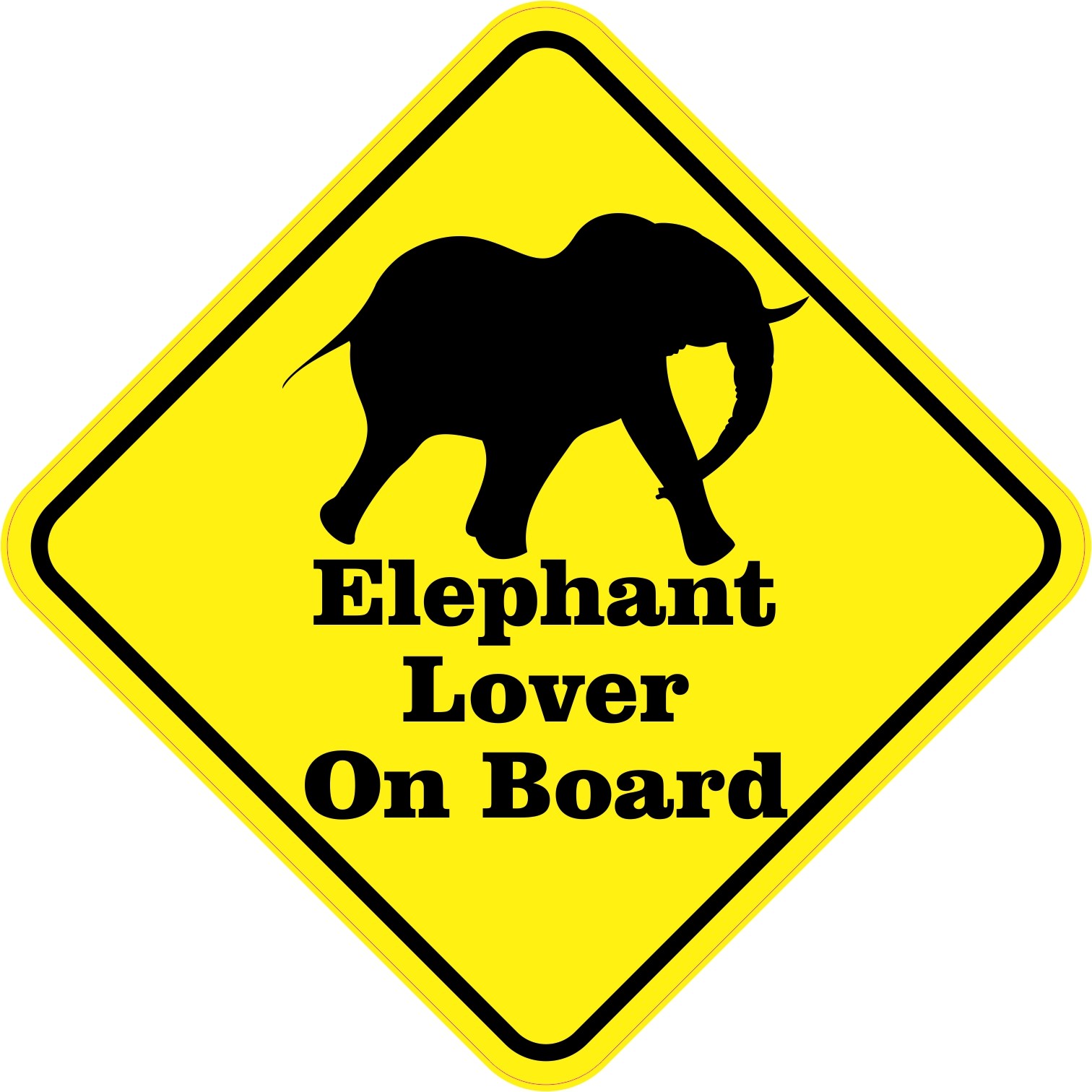 Silhouette Elephant Lover On Board Sticker