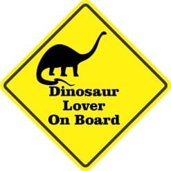 5in x 5in Dinosaur Lover On Board Sticker