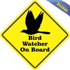 Alternative view of 5in x 5in Bird Watcher On Board Sticker