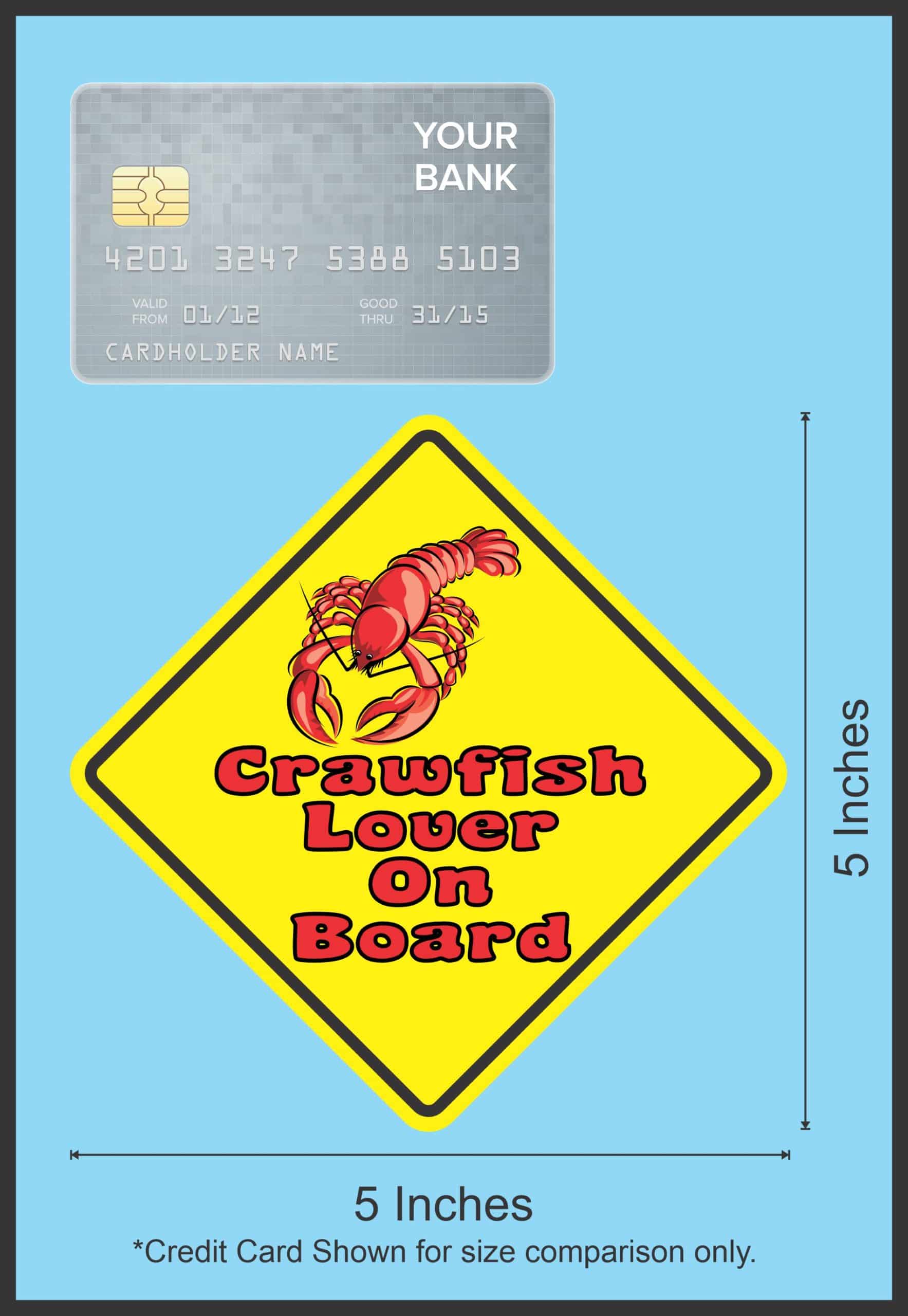 5in x 5in Crawfish Lover On Board Magnet - Image 4