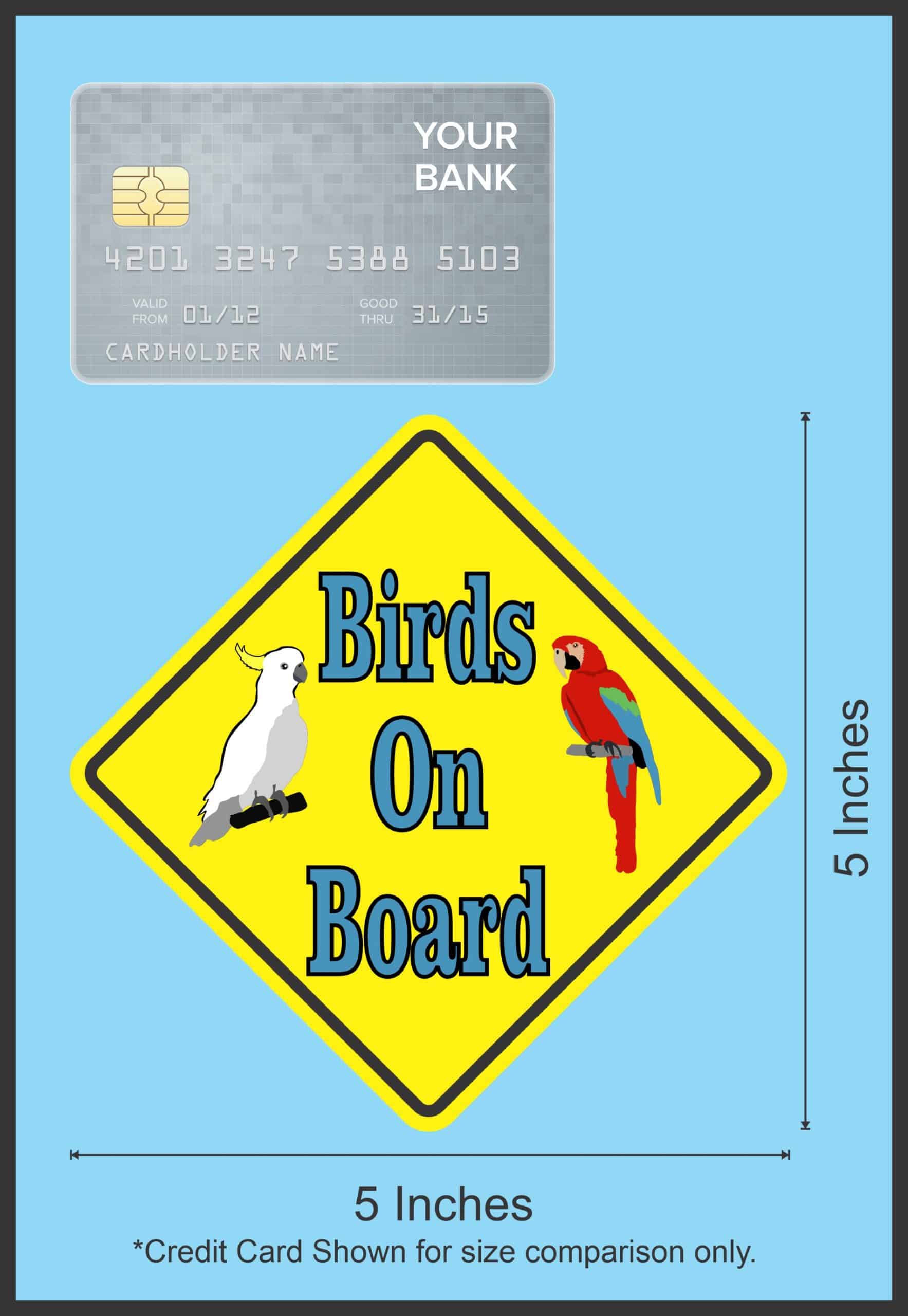 5in x 5in Birds On Board Sticker - Image 6