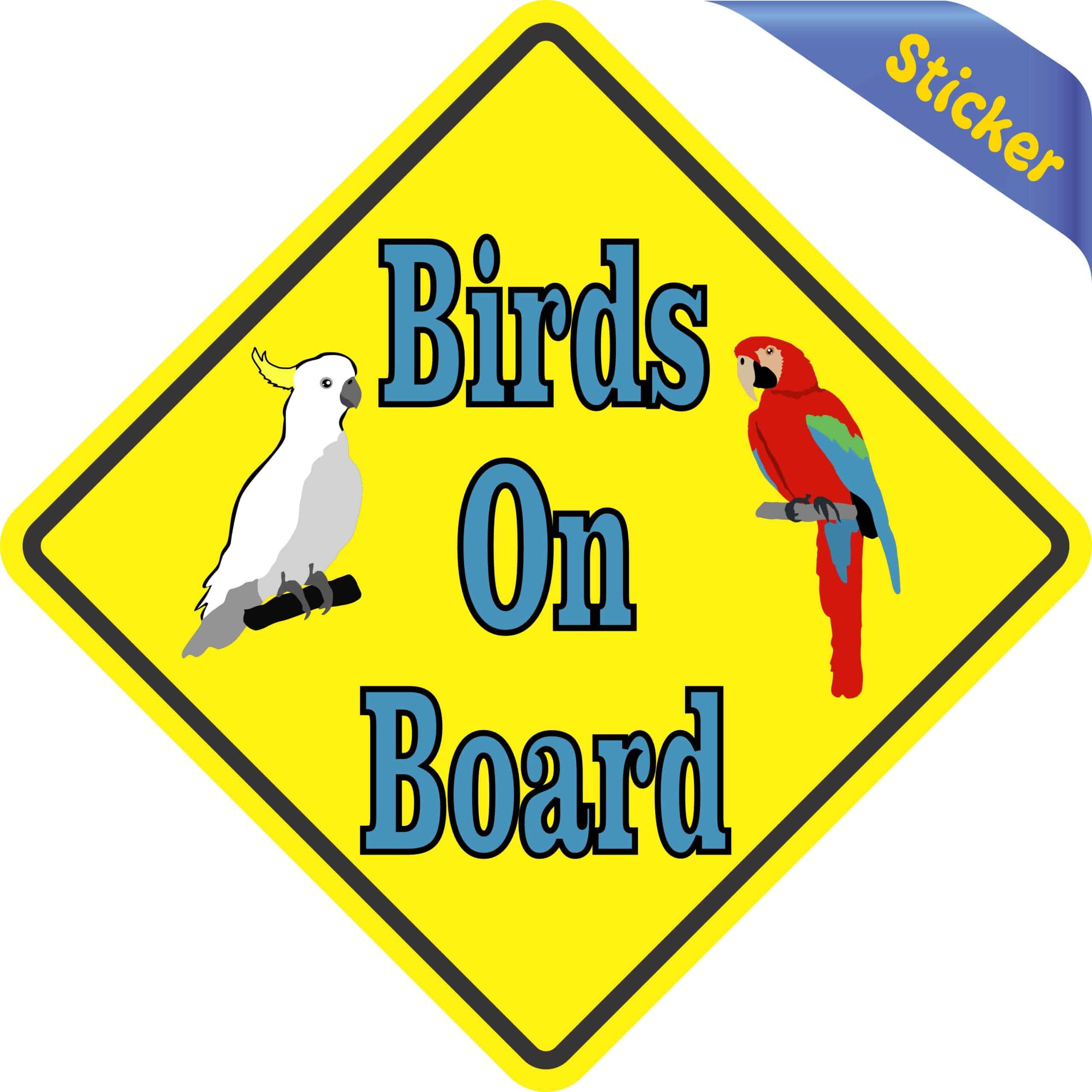 5in x 5in Birds On Board Sticker - Image 2
