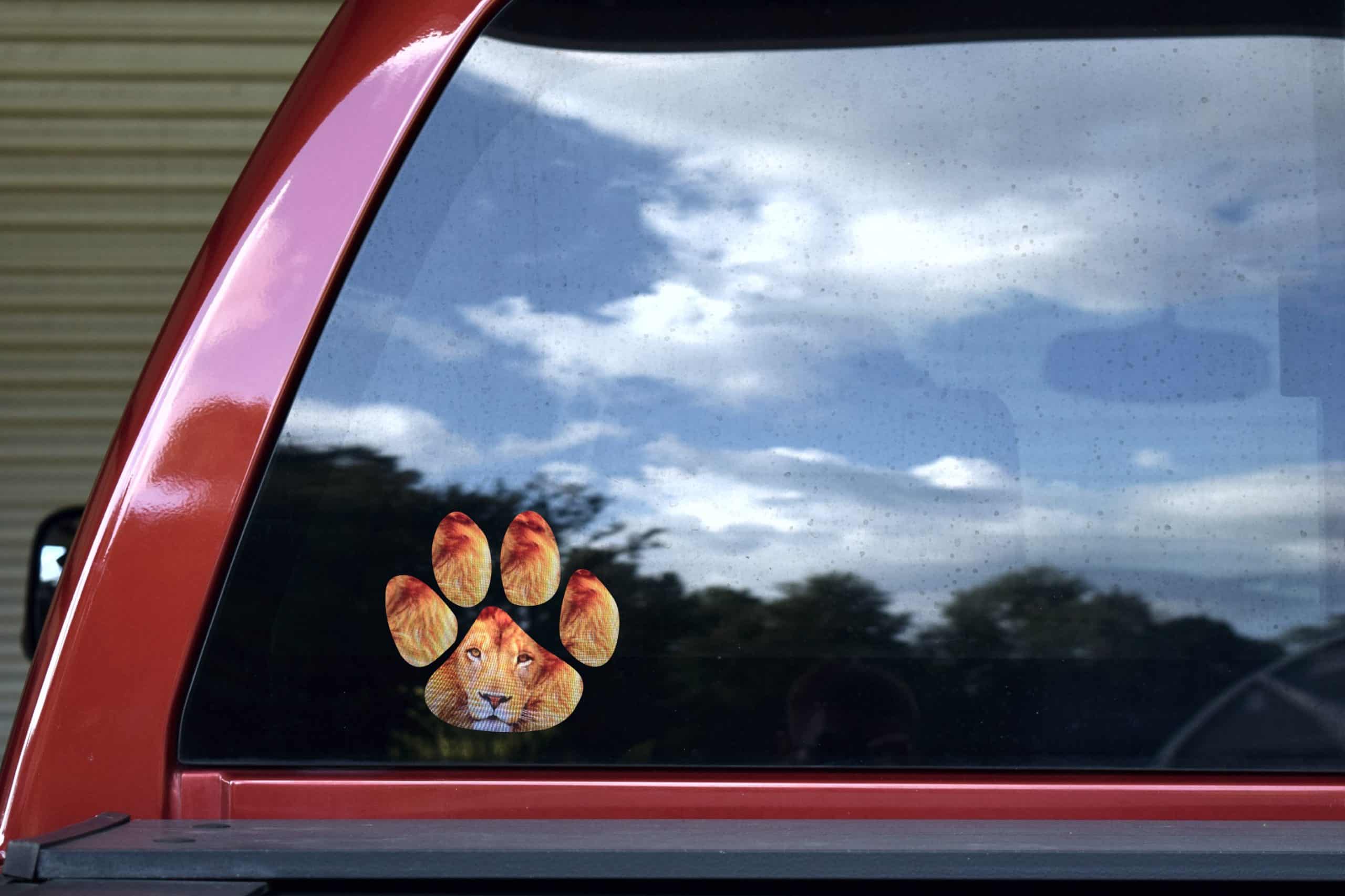 4.5in x 5in Lion Animal Paw Print Window Sticker Decal Stickers Decals - Image 5