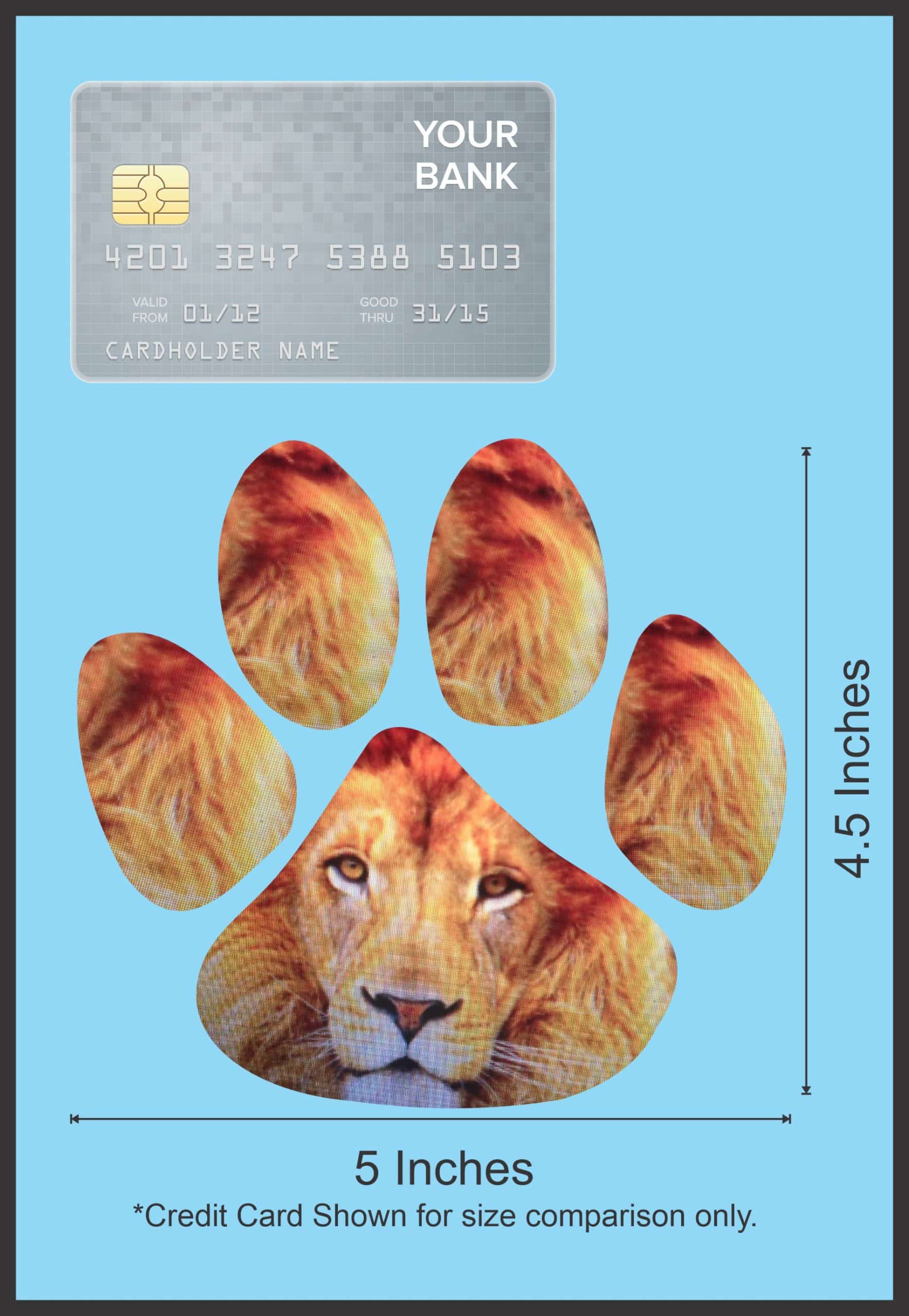 4.5in x 5in Lion Animal Paw Print Window Sticker Decal Stickers Decals - Image 6