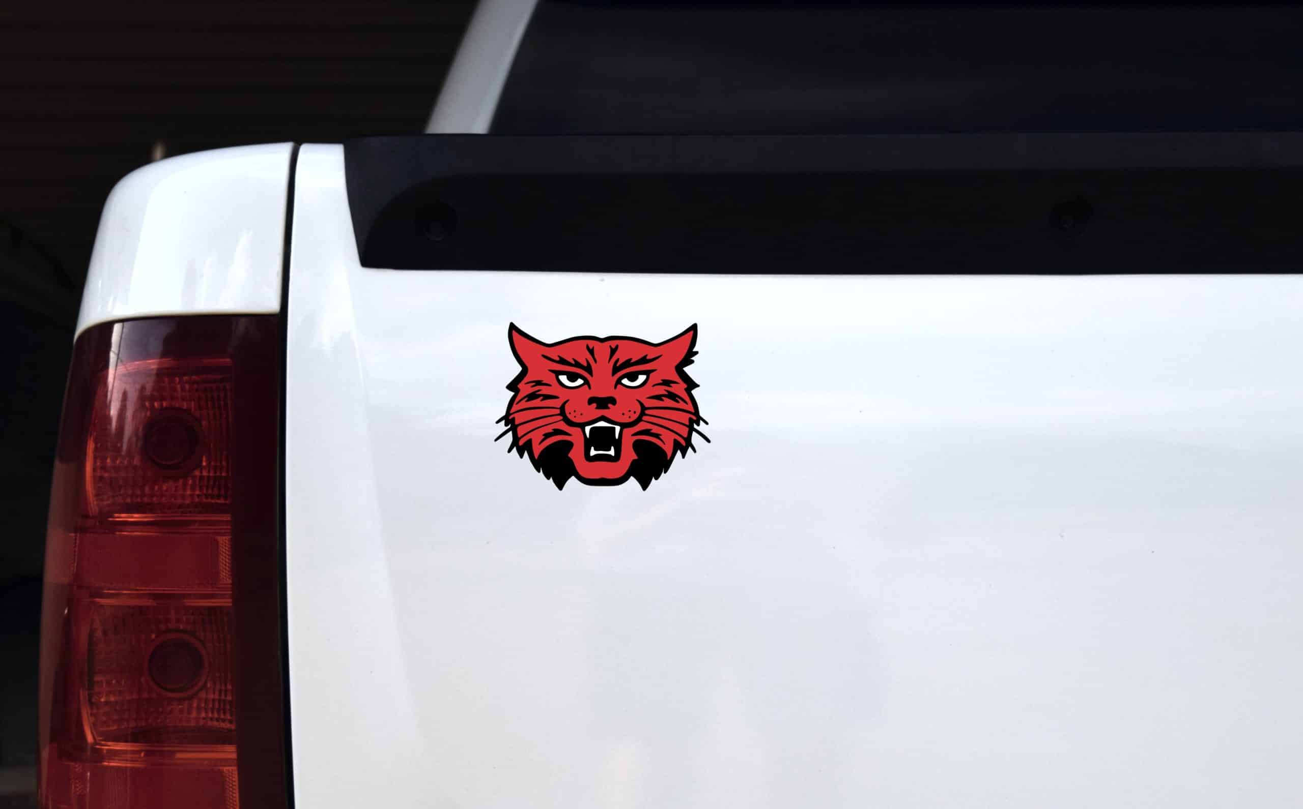4.5inx4in Red Black Wildcat Mascot Bumper Sticker Decal Vinyl Car Stickers Decals - Image 4