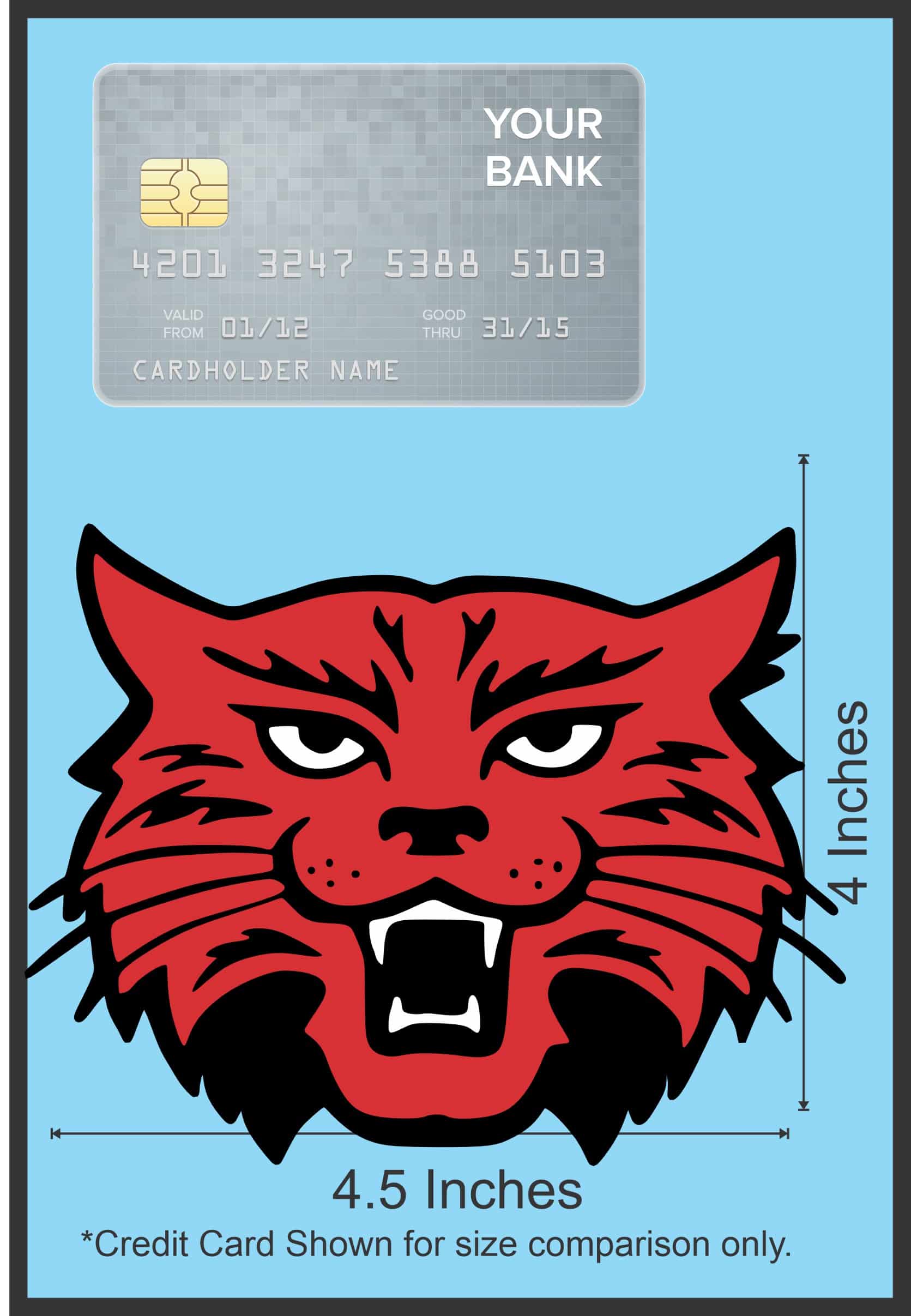 4.5inx4in Red Black Wildcat Mascot Bumper Sticker Decal Vinyl Car Stickers Decals - Image 6