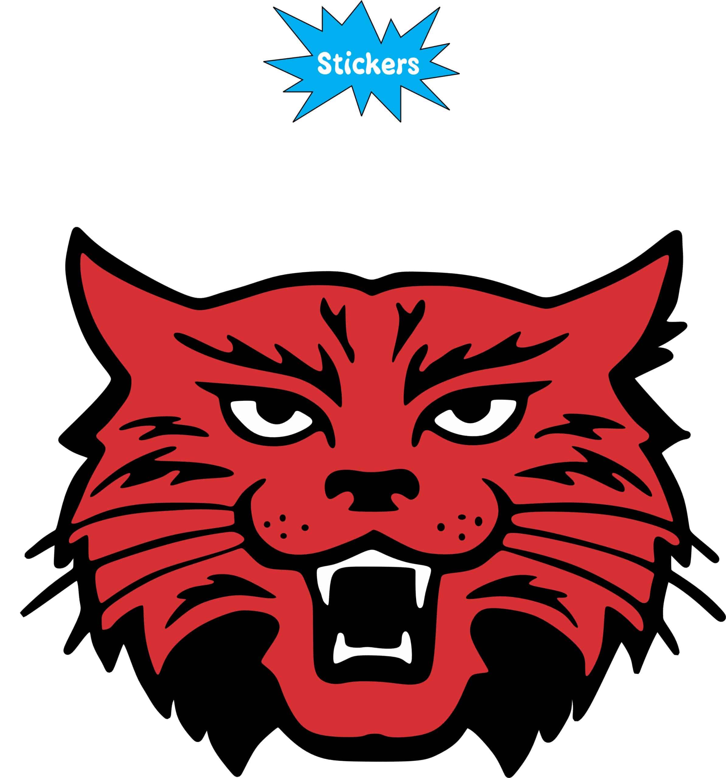 4.5inx4in Red Black Wildcat Mascot Bumper Sticker Decal Vinyl Car Stickers Decals - Image 2