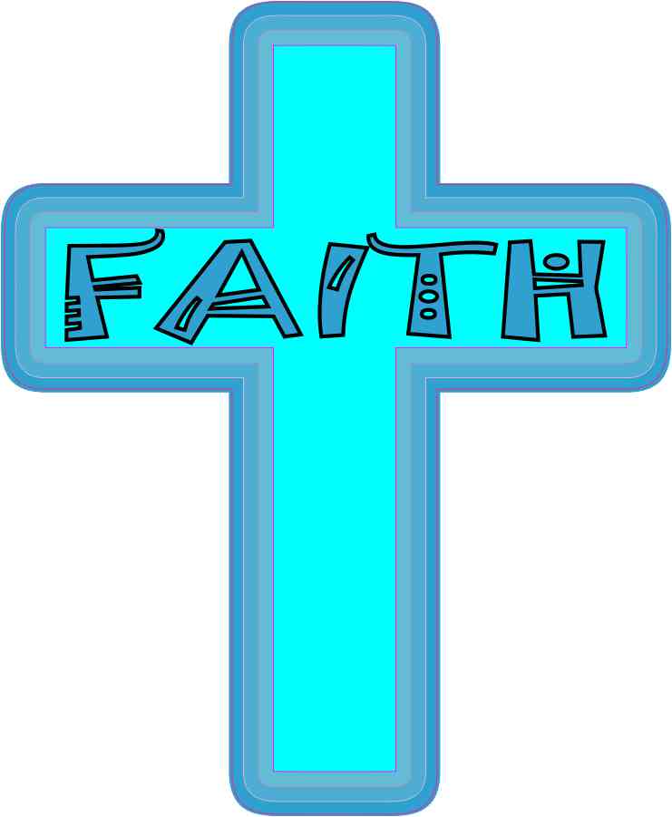 5in x 6in Die Cut Blue Faith Cross Sticker Vinyl Religious Vehicle Decals