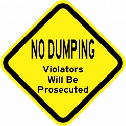 No Dumping Sticker