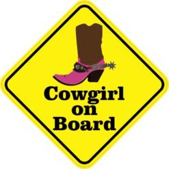 cowgirl on board sticker