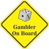Dice Gambler On Board Sticker