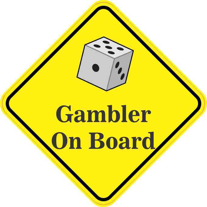 Dice Gambler On Board Sticker