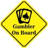 Card Gambler On Board Magnet