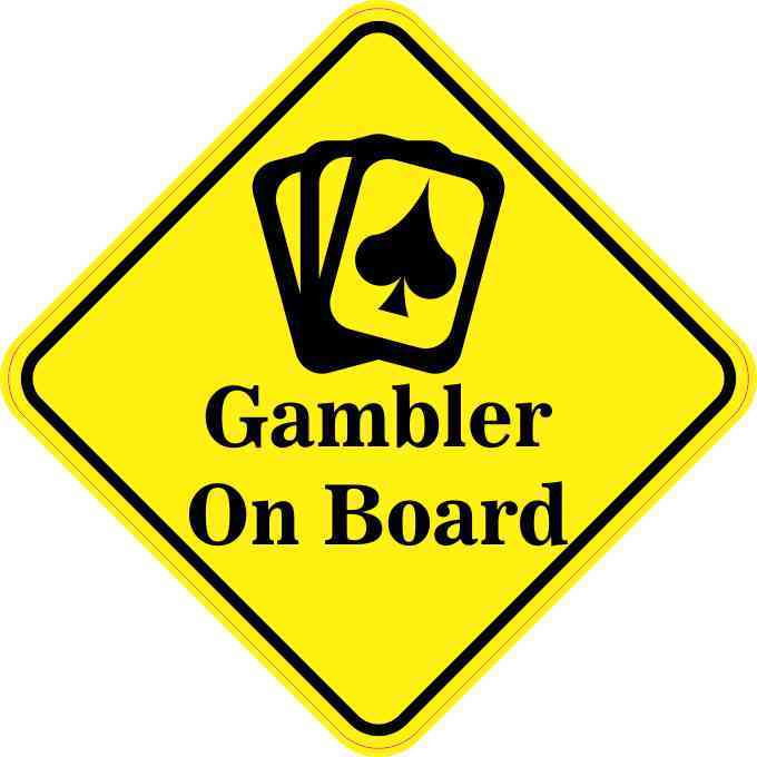 Cards Gambler On Board Sticker