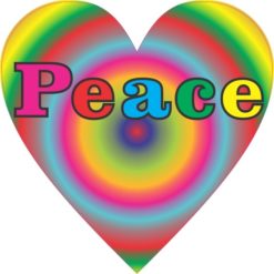 4.5in x 4.5in Rainbow Peace Heart Bumper Sticker Decal Car Window Stickers Decals