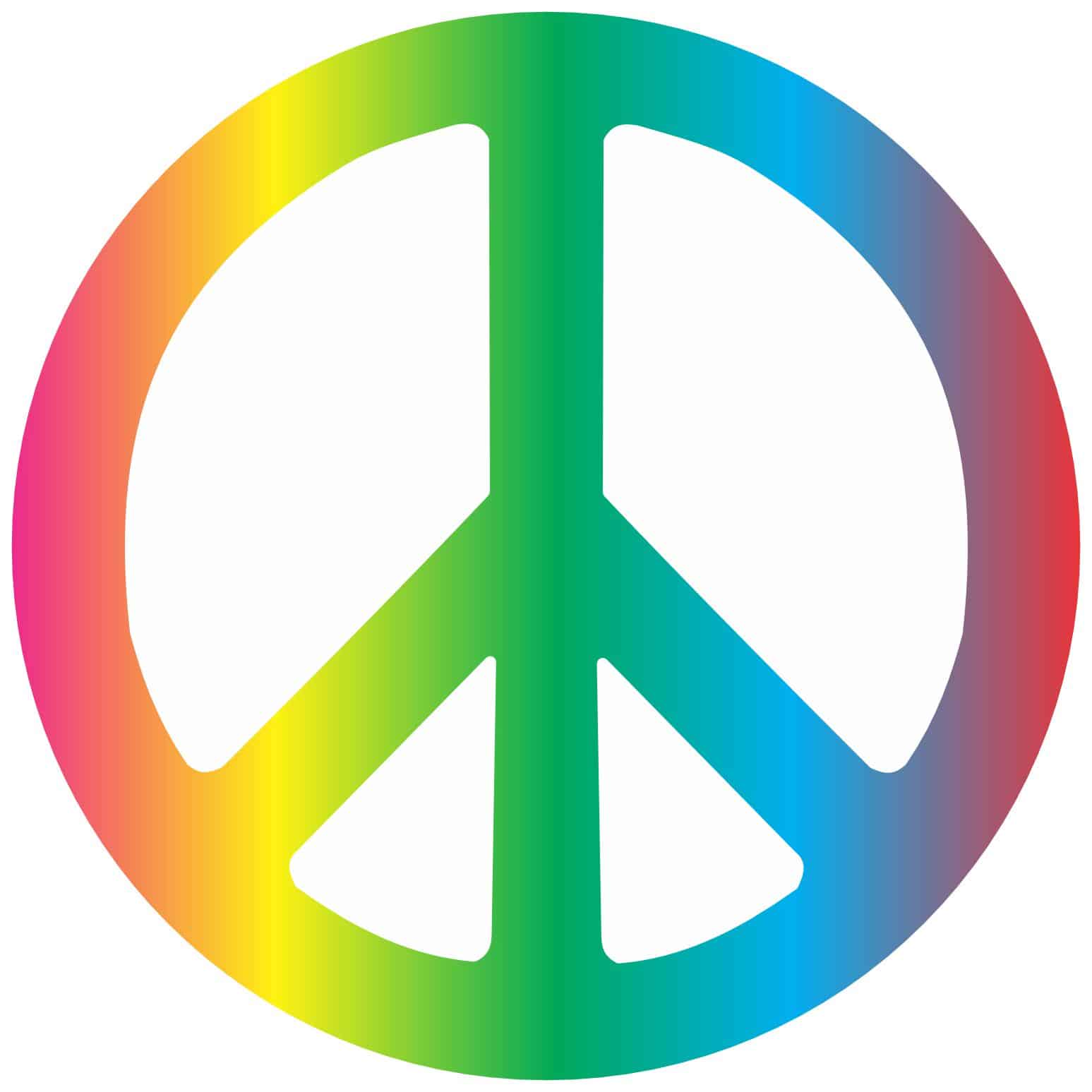 5in x 5in Rainbow Peace Symbol Bumper Sticker Decal Car Window Stickers Decals