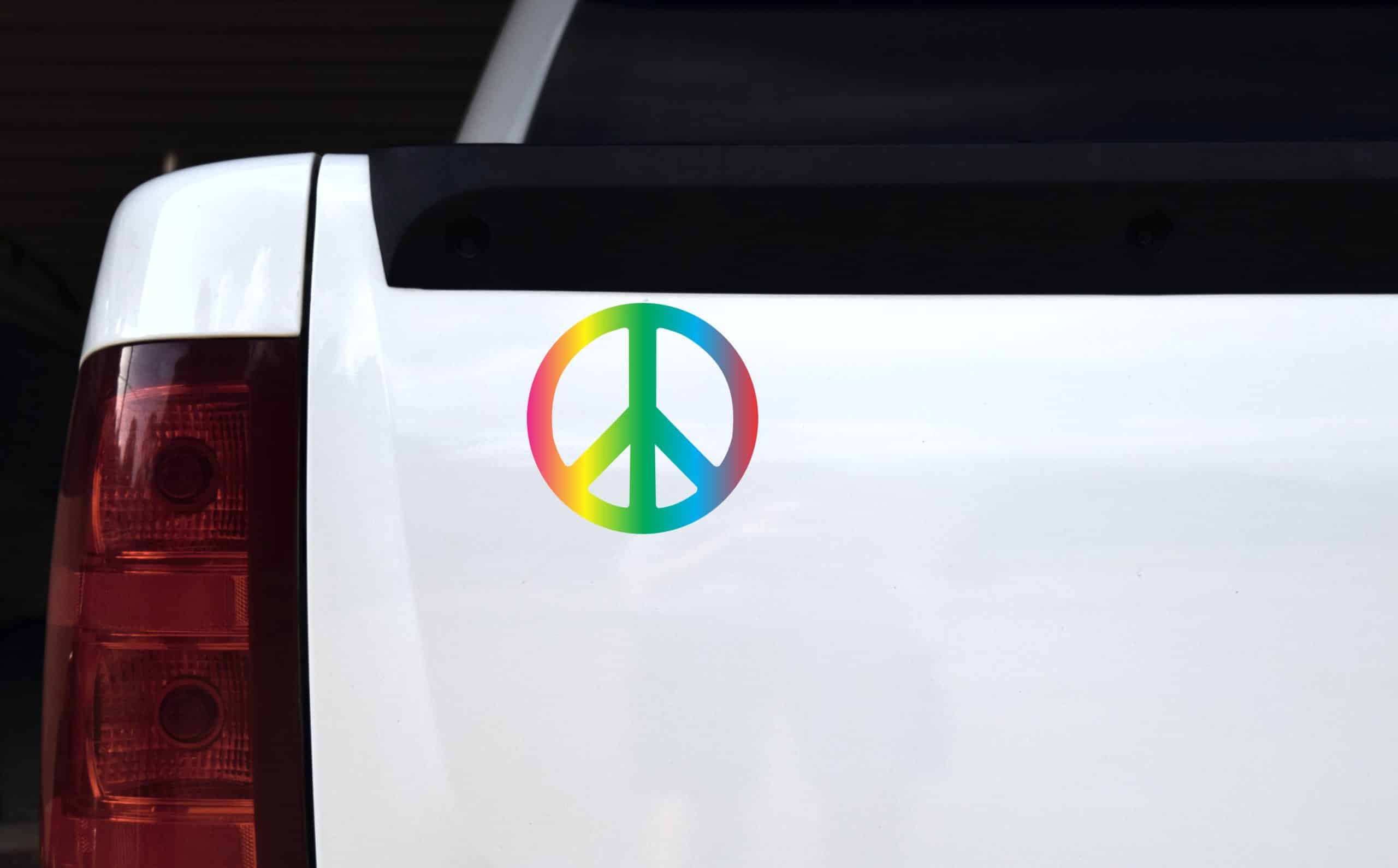 5in x 5in Rainbow Peace Symbol Bumper Sticker Decal Car Window Stickers Decals - Image 4