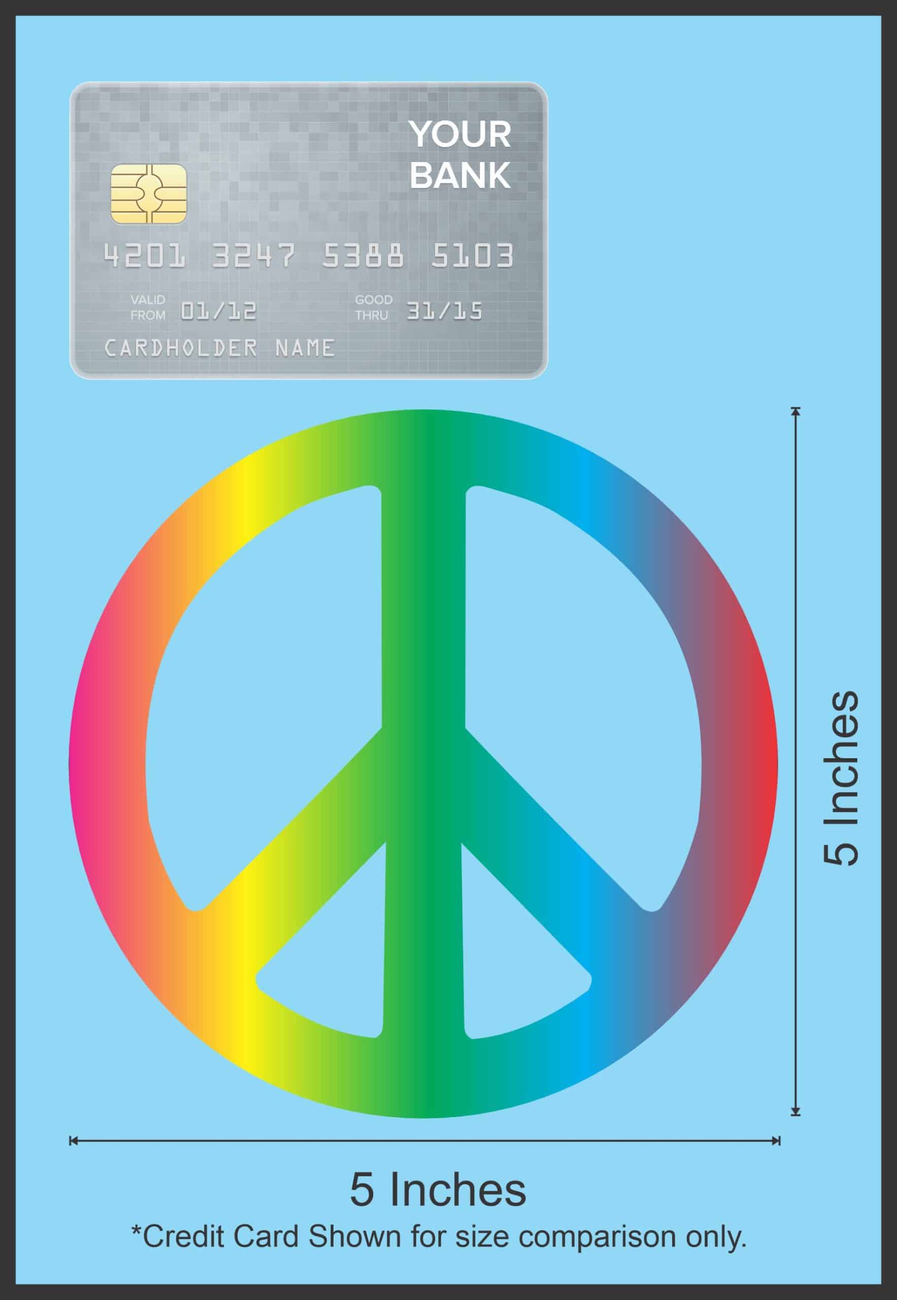 5in x 5in Rainbow Peace Symbol Bumper Sticker Decal Car Window Stickers Decals - Image 6