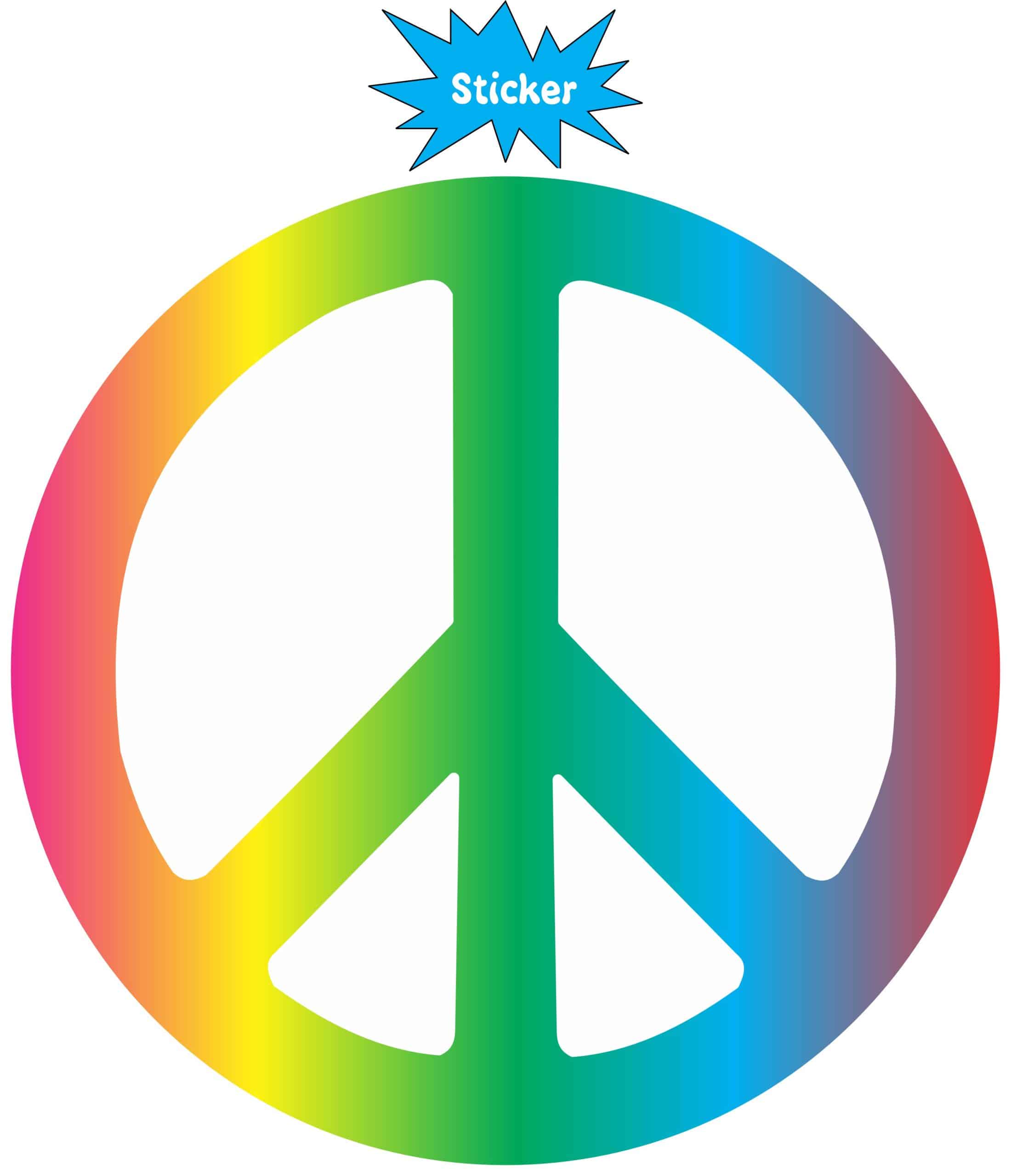 5in x 5in Rainbow Peace Symbol Bumper Sticker Decal Car Window Stickers Decals - Image 2
